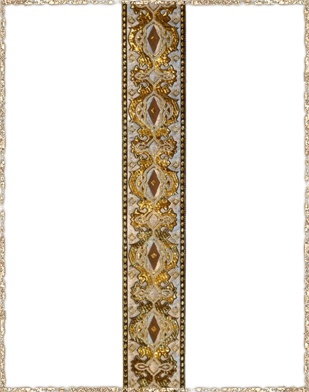 Borte Schild 50 silberweiß goldschimmer rehbraun 420046